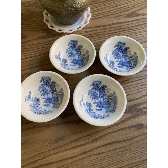 Vintage Cereal Bowls Swinnertons Staffordshire England The Ferry Collection Set - Picture 1 of 4